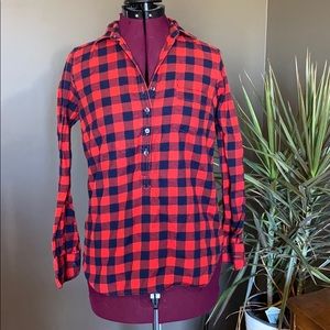 J. Crew Factory Cotton Buffalo Plaid Perfect Fit Flannel Shirt (Size XS)